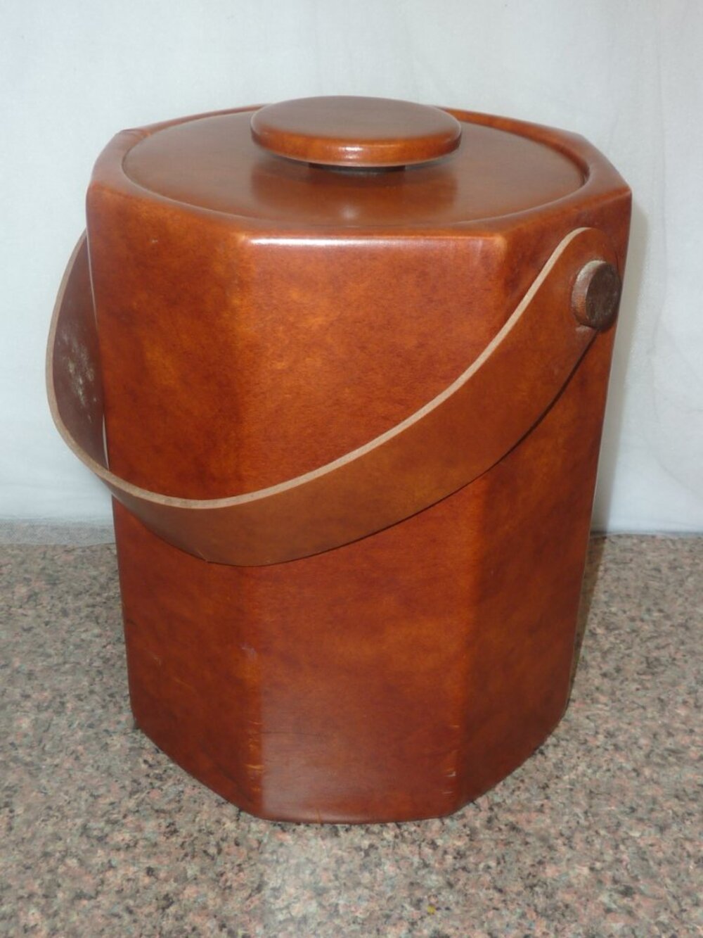 Kraftware Tan Octagonal Ice Bucket - Tan Faux Leather